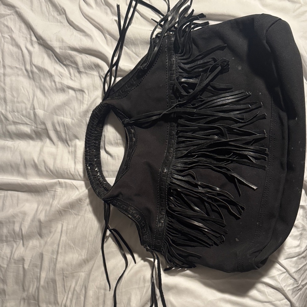 Denim & Supply Ralph Lauren Black Fringe Shoulder Bag